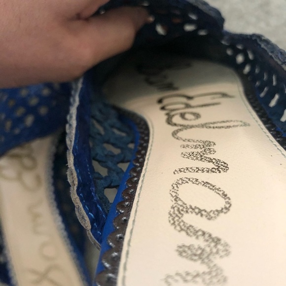 SAM ELDMAN Blue netted mules - Picture 13 of 15